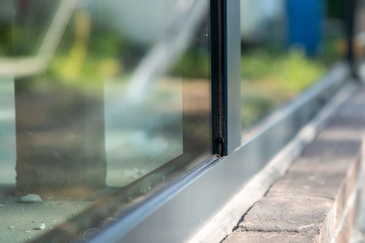 Foto van een Le Bocq aluminium kozijn met het detail op de staander.