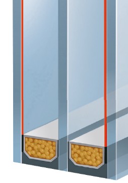De isolatiewaarde van het triple glas in het aluminium kozijn